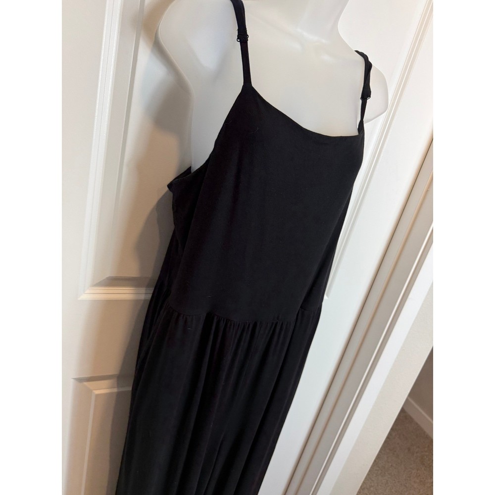 Old Navy Womens XL Black Wide Leg Jumpsuit Spaghetti Straps Jersey Travel Boho
