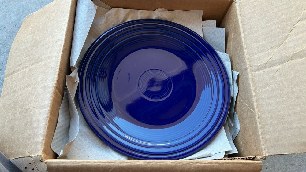 BRAND NEW Fiesta Case (12) Cobalt Blue 9” Luncheon Plates Fiestaware Open Box
