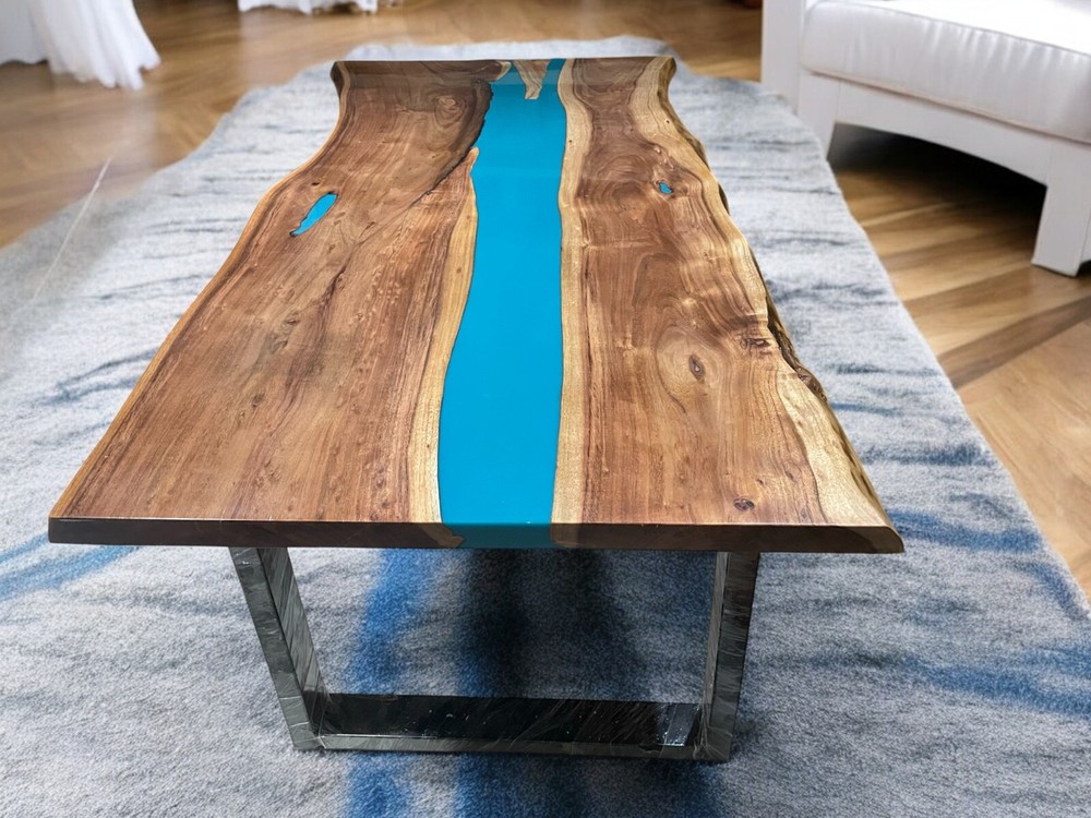 Luxury Acacia Wood Epoxy Resin Table Top for Sofa and Countertop Decor-image