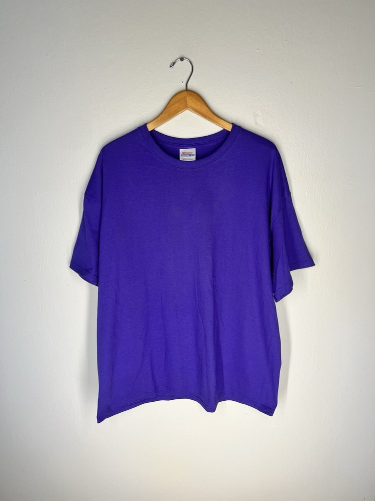 Hanes Heavyweight 50/50 Blank T-Shirt XL Purple Made in Mexico Vintage Y2K