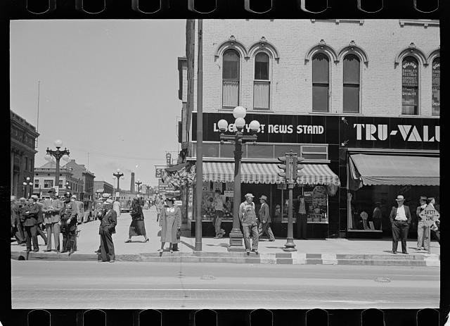 Photo:Peoria Illinois 1938 Main Street Sign News Stand Storefront