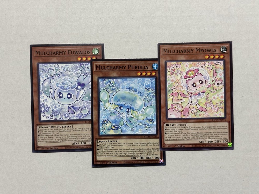 Mulcharmy Purulia Fuwalos Meowls Yugioh L5DD Common Set Of 3