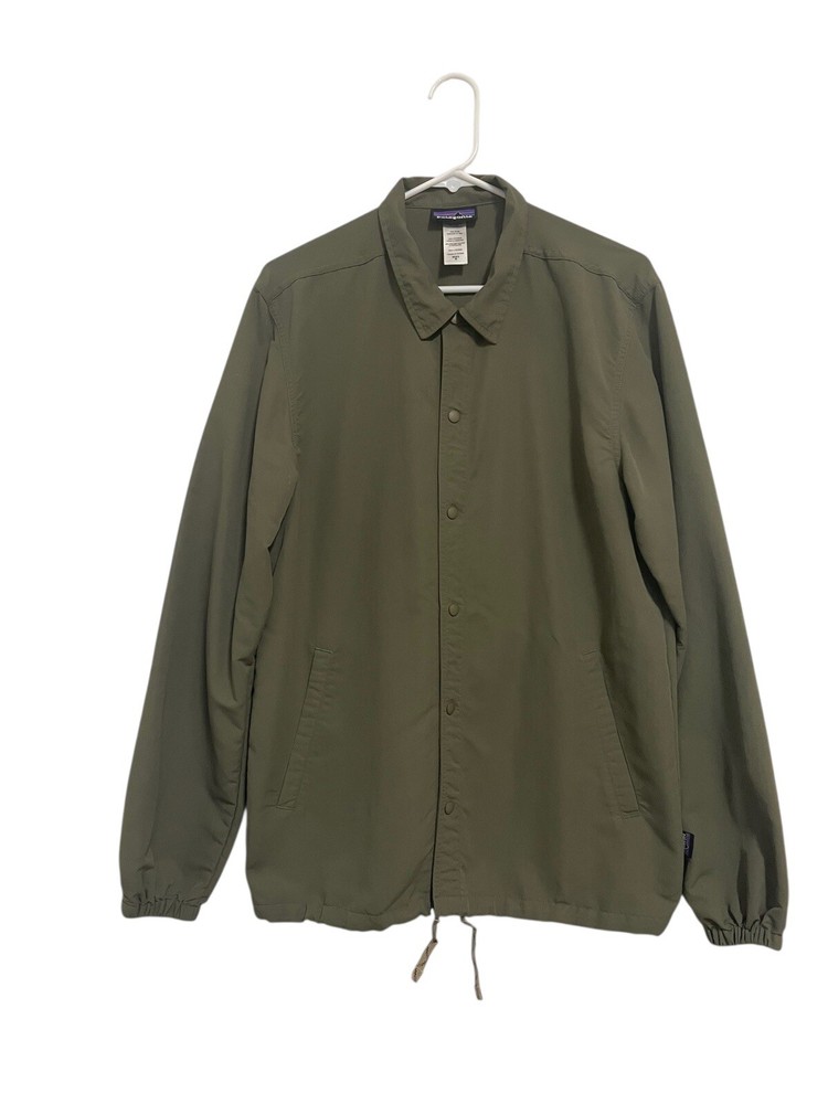 Patagonia Rare Lightweight Nylon Coaches Jacket Olive Green Mens Size Medium