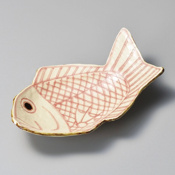 Mino ware Japanese Cuisine Sea Bream-Shaped Plate - Earthenware Japan