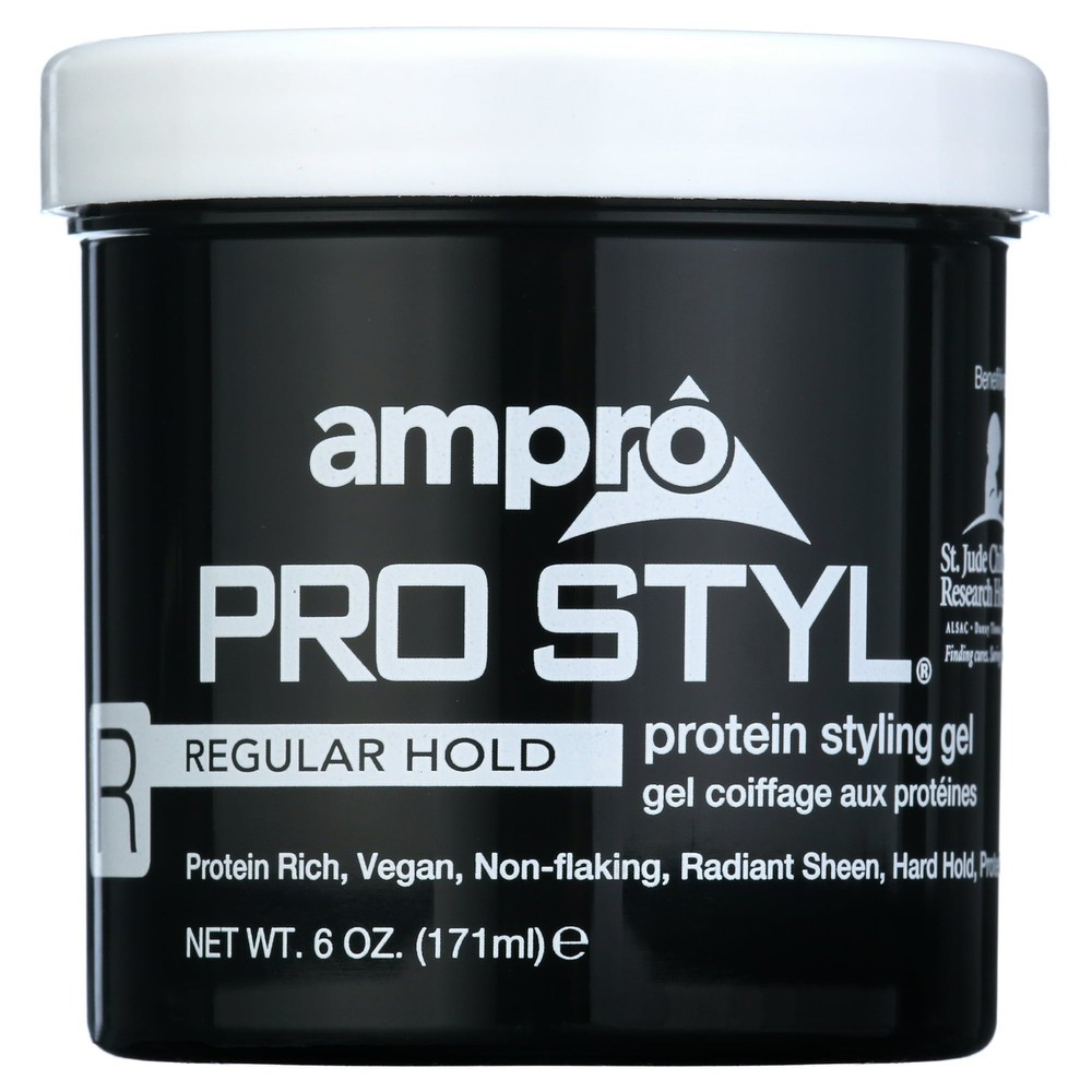 Ampro Regular Hold Protein Hair Styling Gel, Moisturizing, Unisex, 6oz (24 Pack)