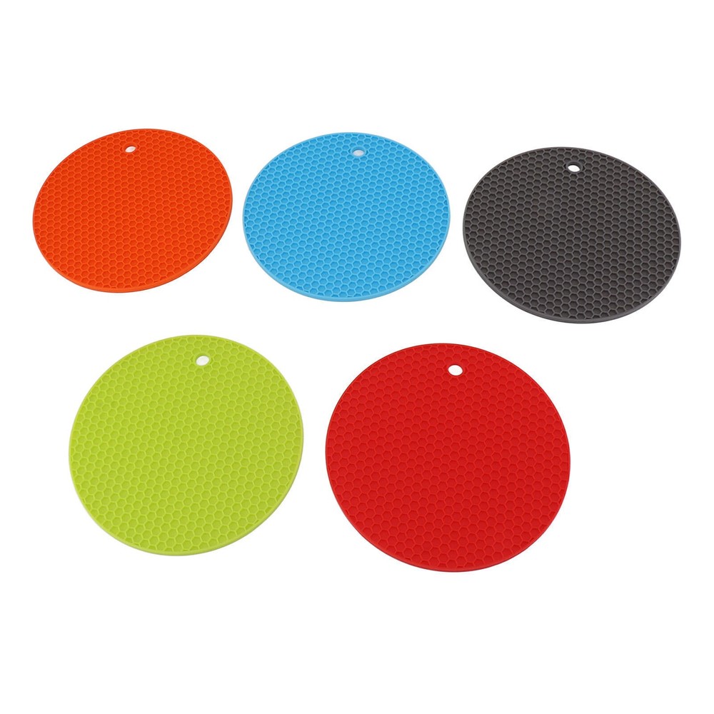 5PCS Non-Slip Heat Resistant Silicone Trivet Mats for Hot Pots and Pans