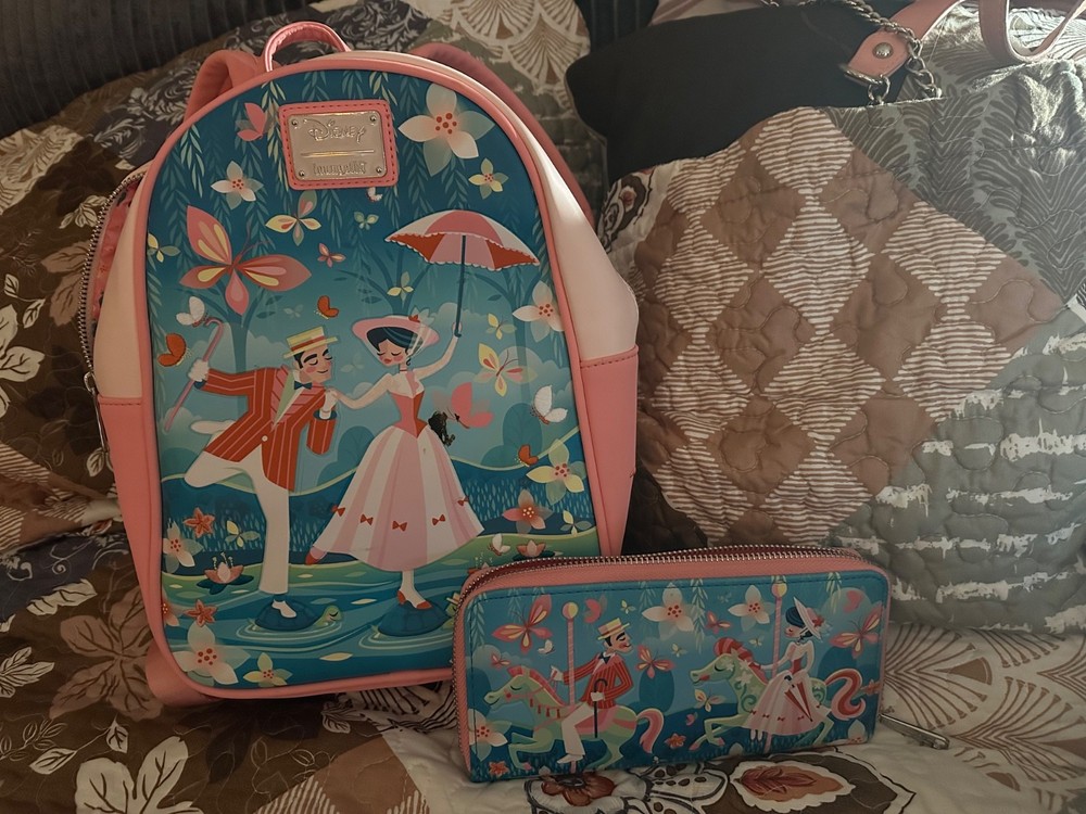 Disney Loungefly Mary Poppins Mini Backpack and Wallet