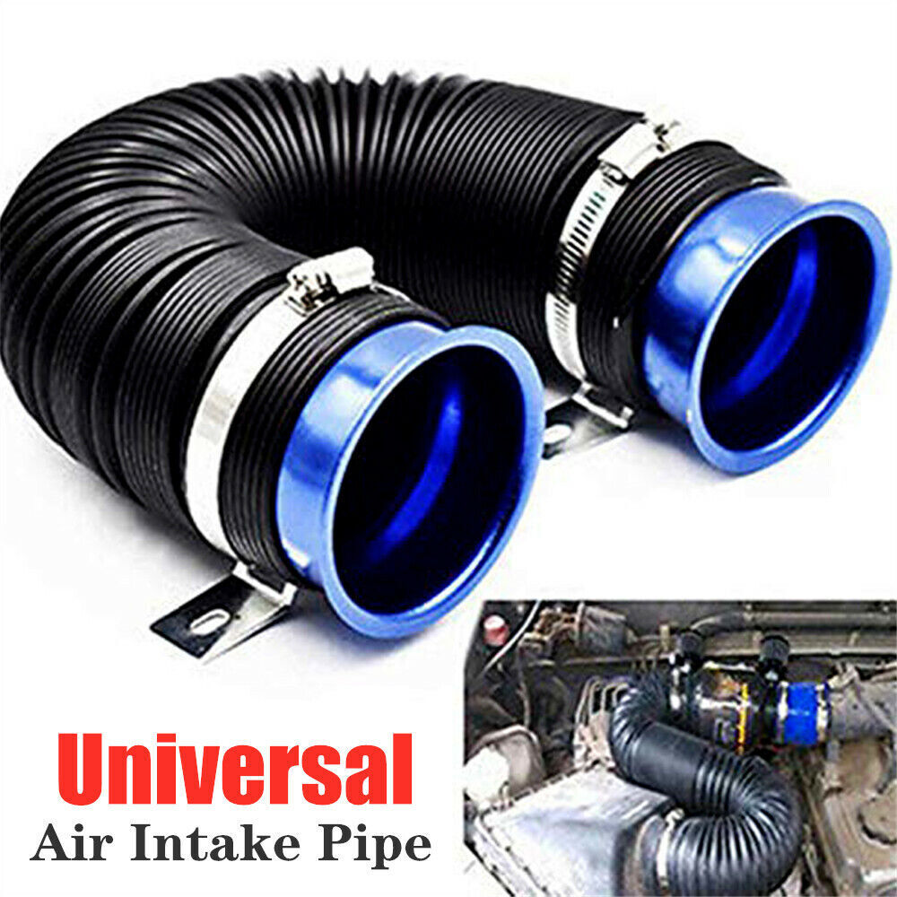 Universal Car Blue Turbo Multi Flexible Air Intake Pipe Tube Intake Inlet Hose