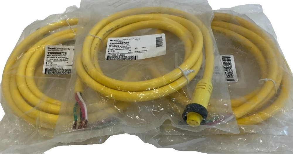 New Brad Connectivity 1300060728 Cordset 4P Female Straight 6FT 16/4 AWG 41108