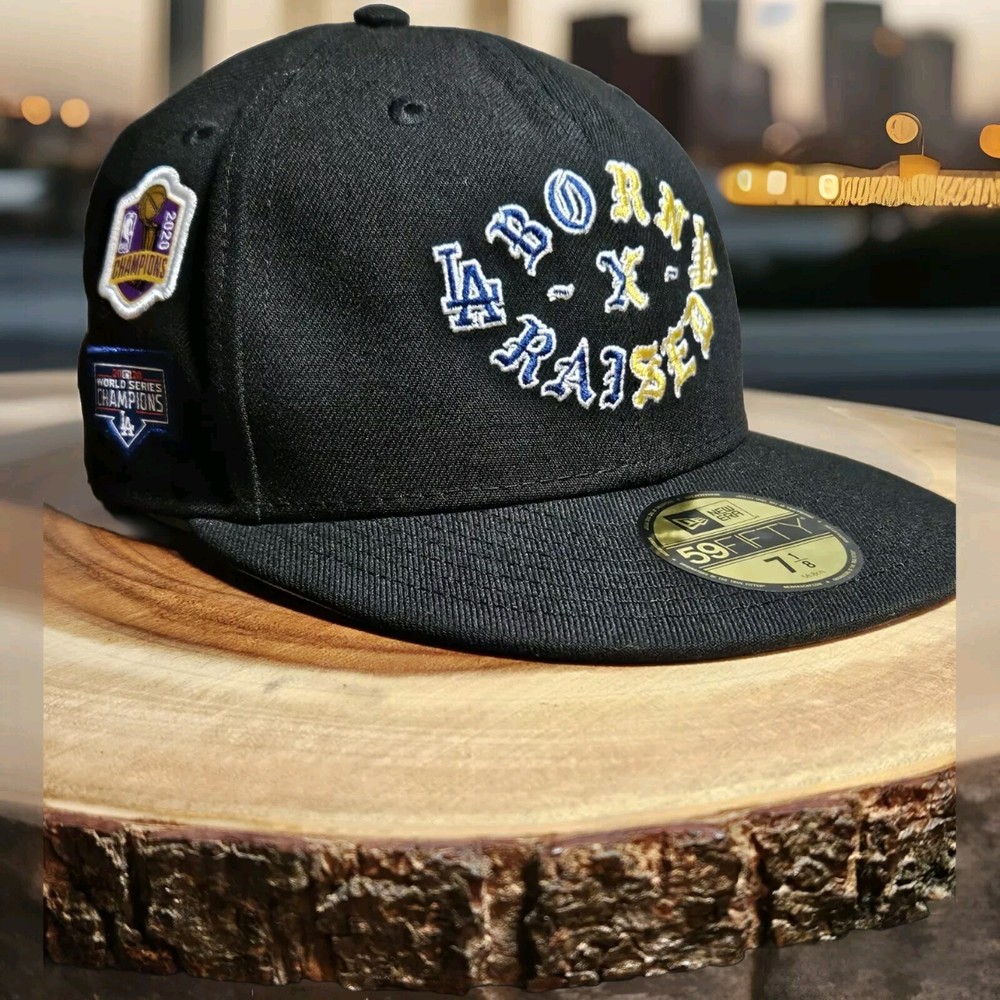 Los Angeles Dodgers LA Lakers Born X Raised New Era 59Fifty Cap Size 7 1/8