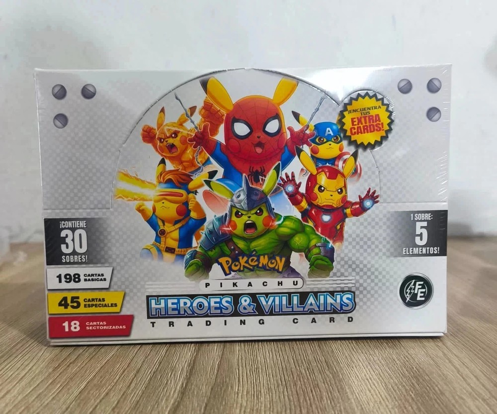 2025 BOX POKEMON PIKACHU COSPLAY 2 Heroes & Villains FE Trading Cards Spider-man