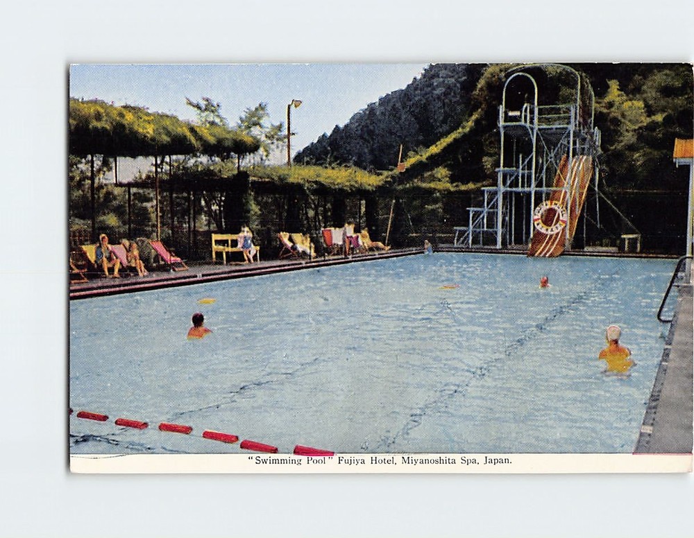 Postcard Swimming Pool Fujiya Hotel Miyanoshita Spa Hakone Japan