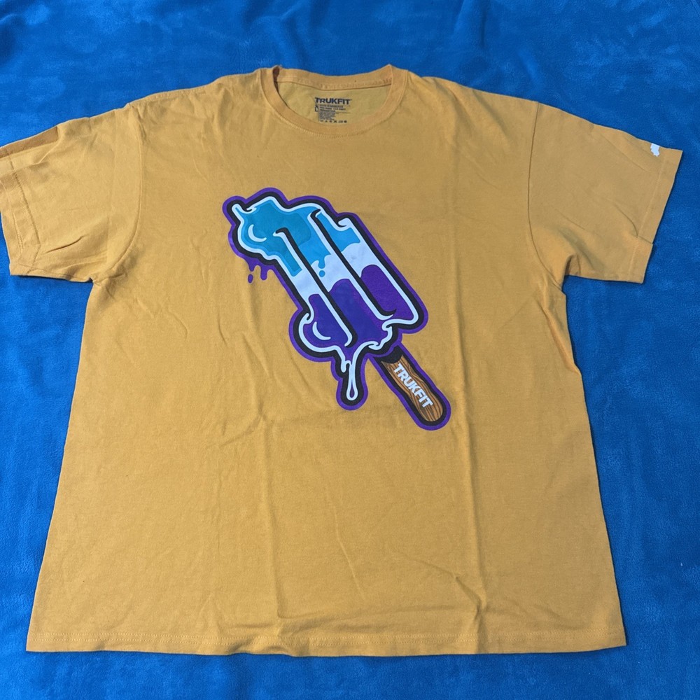 Trukfit yellow  Cotton T-Shirt Vintage Y2K Skateboarder Lil Wayne Streetwear Xl