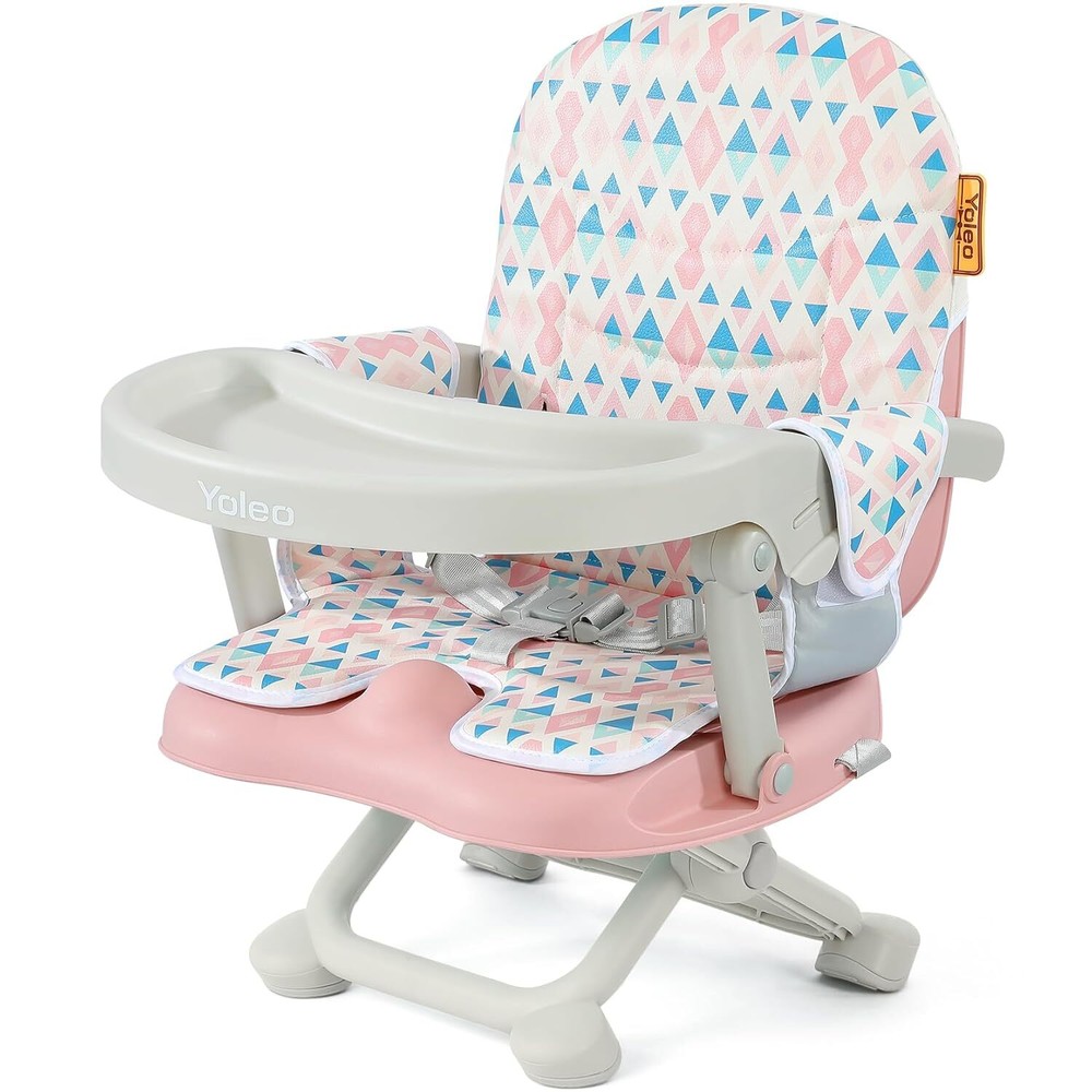 Adjustable Foldable Baby High Chair Booster Seat with Removable Tray