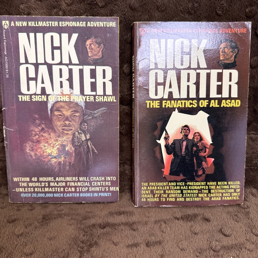 Nick Carter Killmaster Executioners Lot of 2 Vintage Spy Thriller Paperbacks