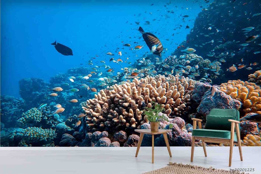 3D Sea Coral Fish Landscape Wall Murals Wallpaper Murals Wall Sticker
