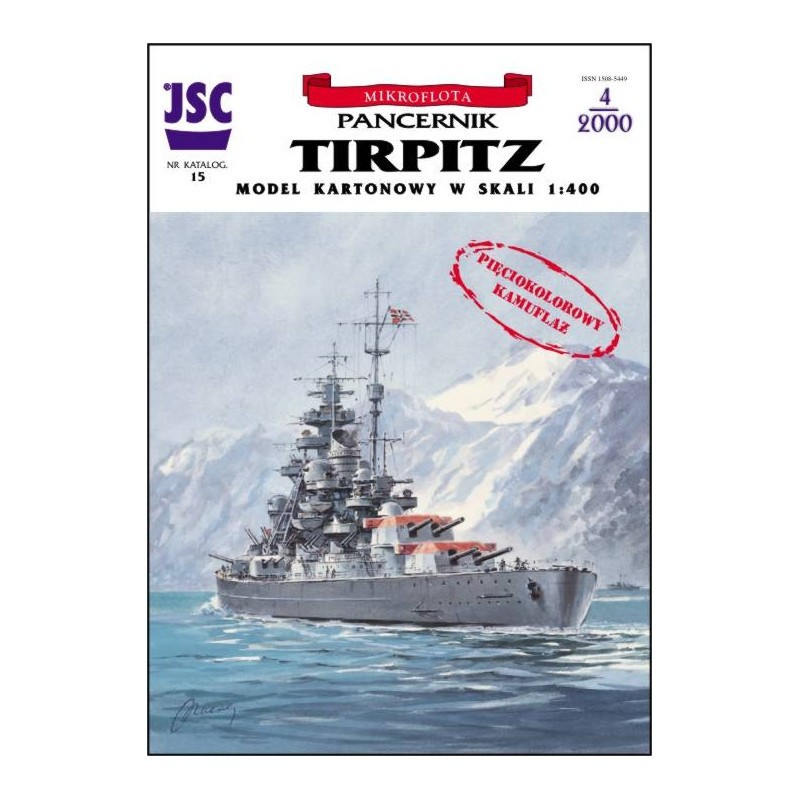 Tirpitz German WW II Battleship Paper Card Model JSC 1: 400 Scale