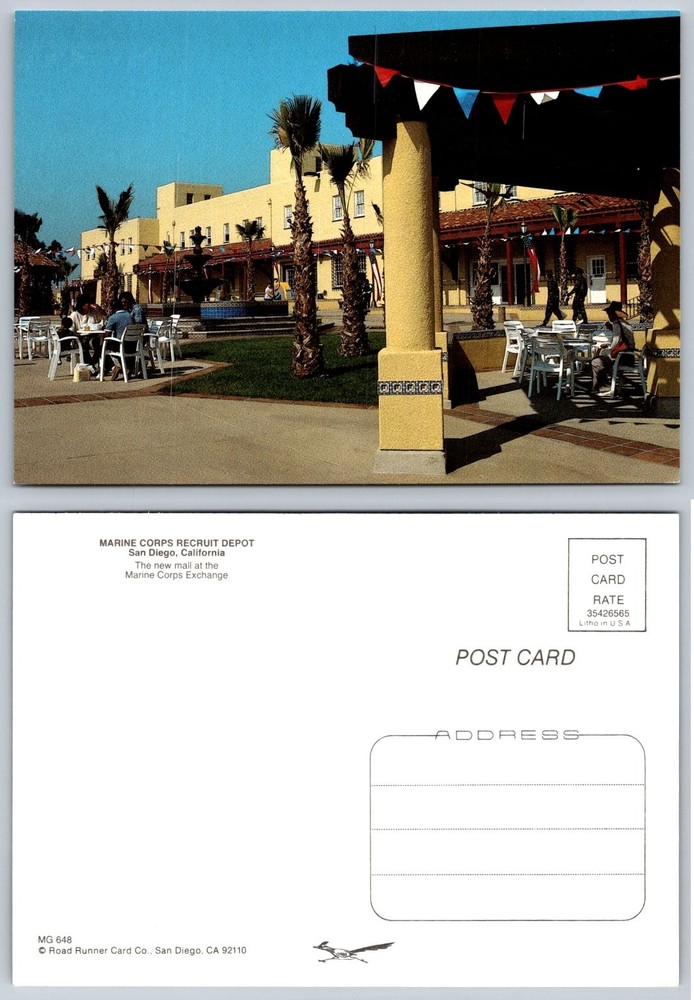 MCRD San Diego Marine Corps Exchange Mall California Postcard Road Runner