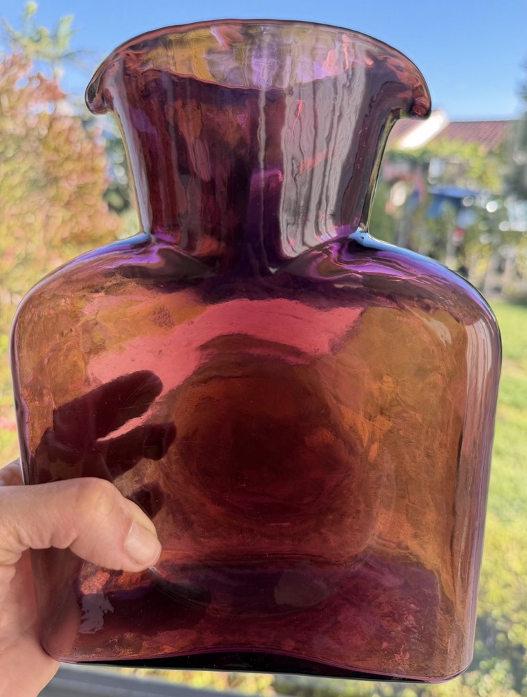Blenko Glass Amethyst Purple Double Spout Water Bottle #384