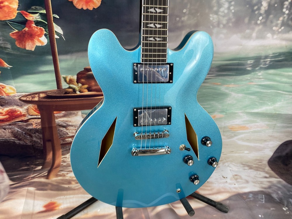 Blue DG-335 semi-hollow maple electric guitar - limited time deal