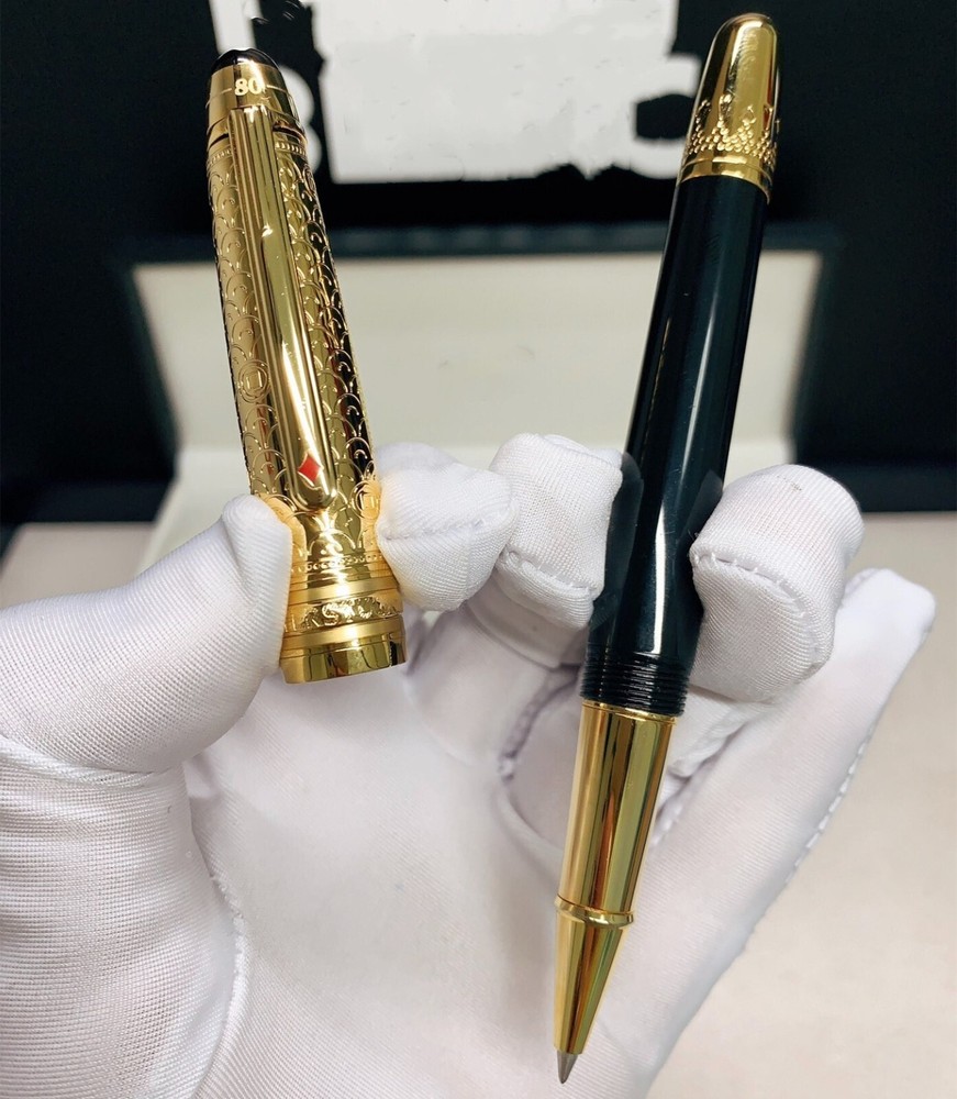 Deluxe Metal 80days Series Black+Gold Color 0.7mm Rollerball Pen No Box