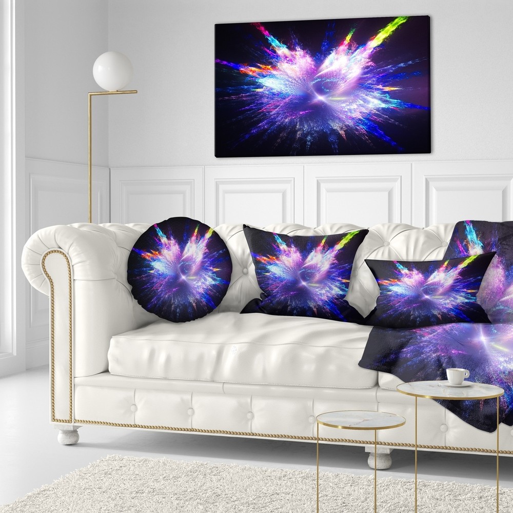 Designart 'Blue Explosion of Paint Drops' Floral Throw