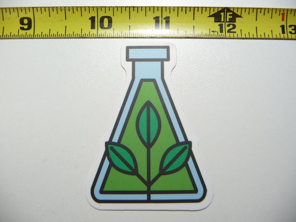 Green Science Beaker Plant Decal Sticker for Teachers and Students