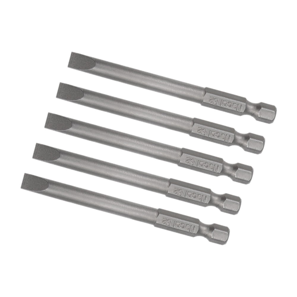 5pcs 3-Inch Magnetic Slotted Screwdriver Bits H1/4 SL6 for Power Tools