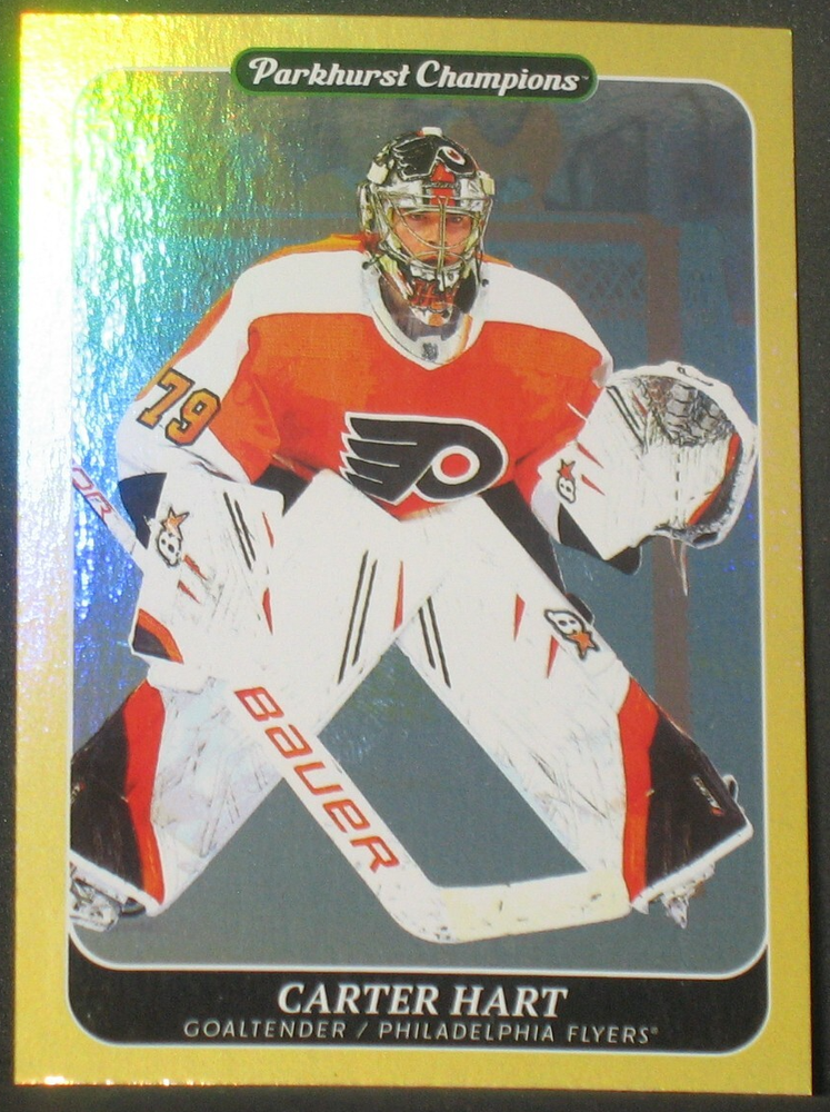 Carter Hart 2023-24 Upper Deck Parkhurst Champions Gold Rainbow #108 Flyers