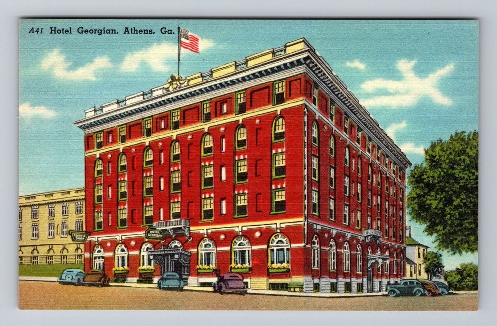 Athens GA-Georgia Hotel Georgian Vintage Postcard