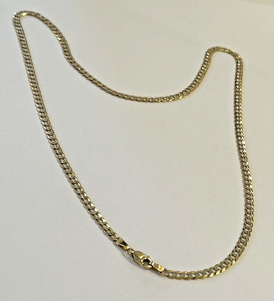 14k Gold w White Curb Link Chain 20