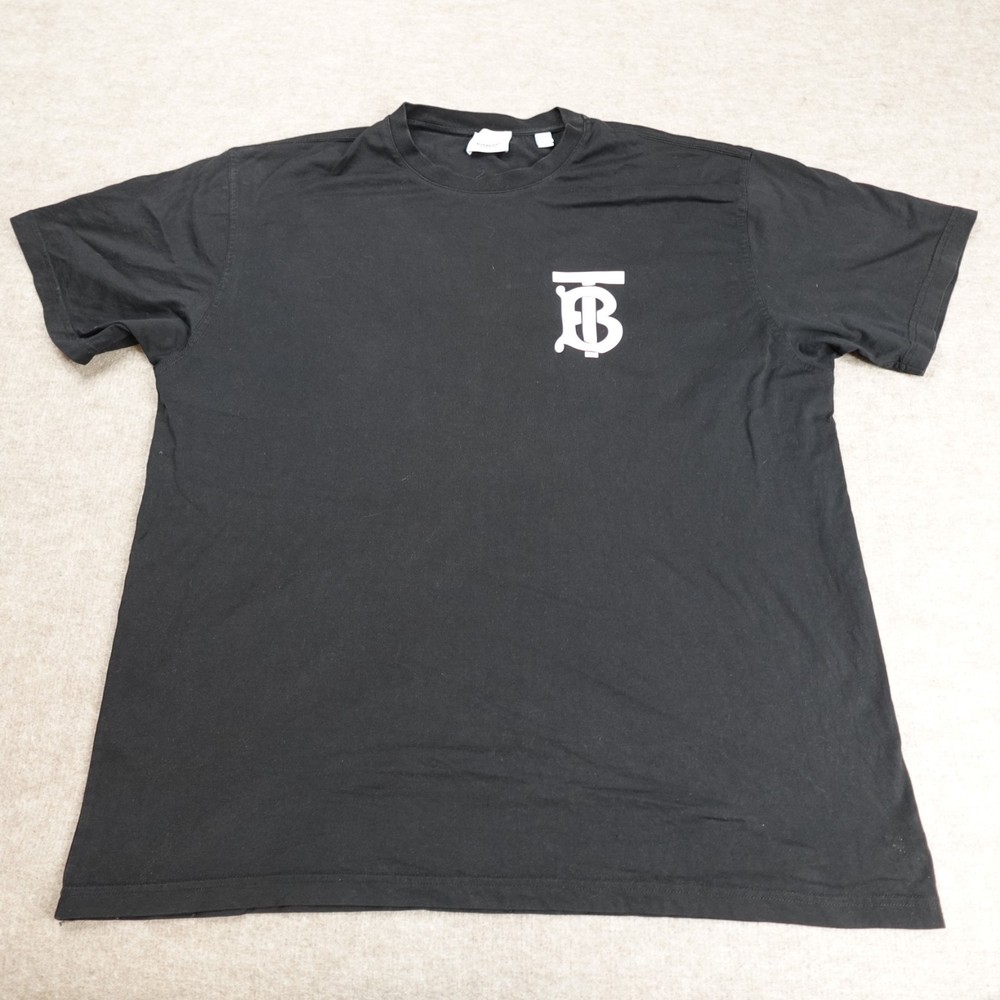 Burberry Mens Shirt Medium Black Logo Cotton  Made in Portugal
