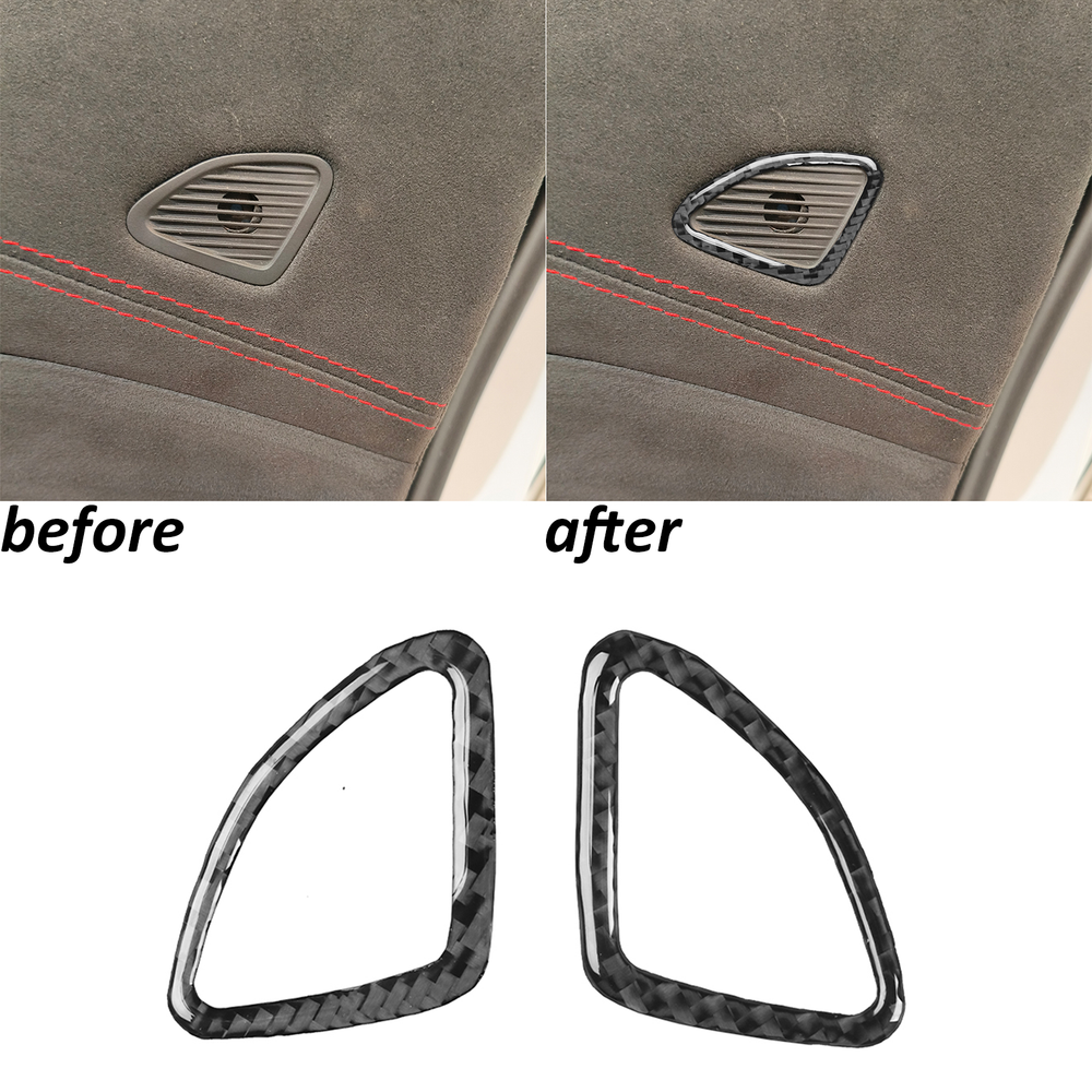 Real Carbon Fiber Interior Door Air Vent Outlet Cover Trim For Corvette C7 14-19