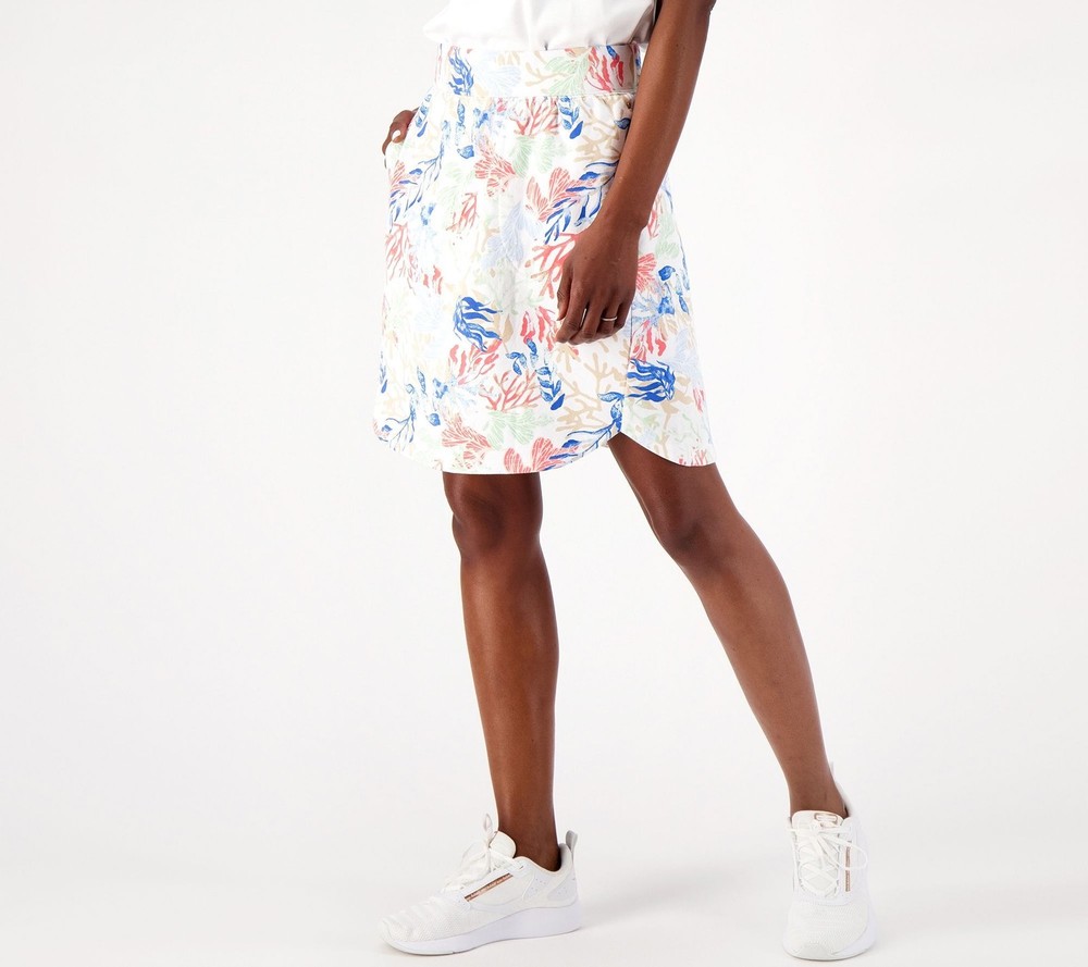 Sport Savvy Women's Petite Skirt PXS French Terry Tulip Hem Skort White A592726