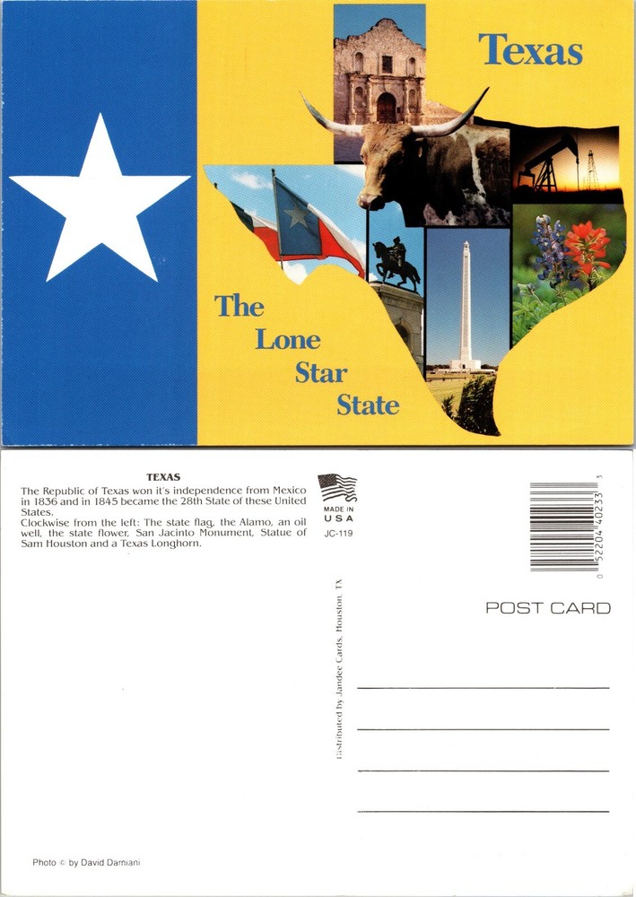 Continental Texas Lone Star State Collage Postcard