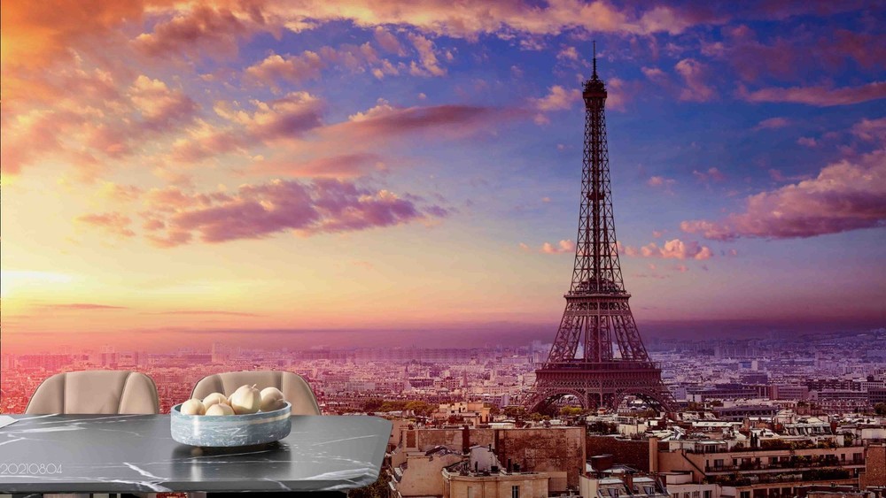 3D Paris City Sky Sunset Landscape Wall Murals Wallpaper Murals Wall Sticker