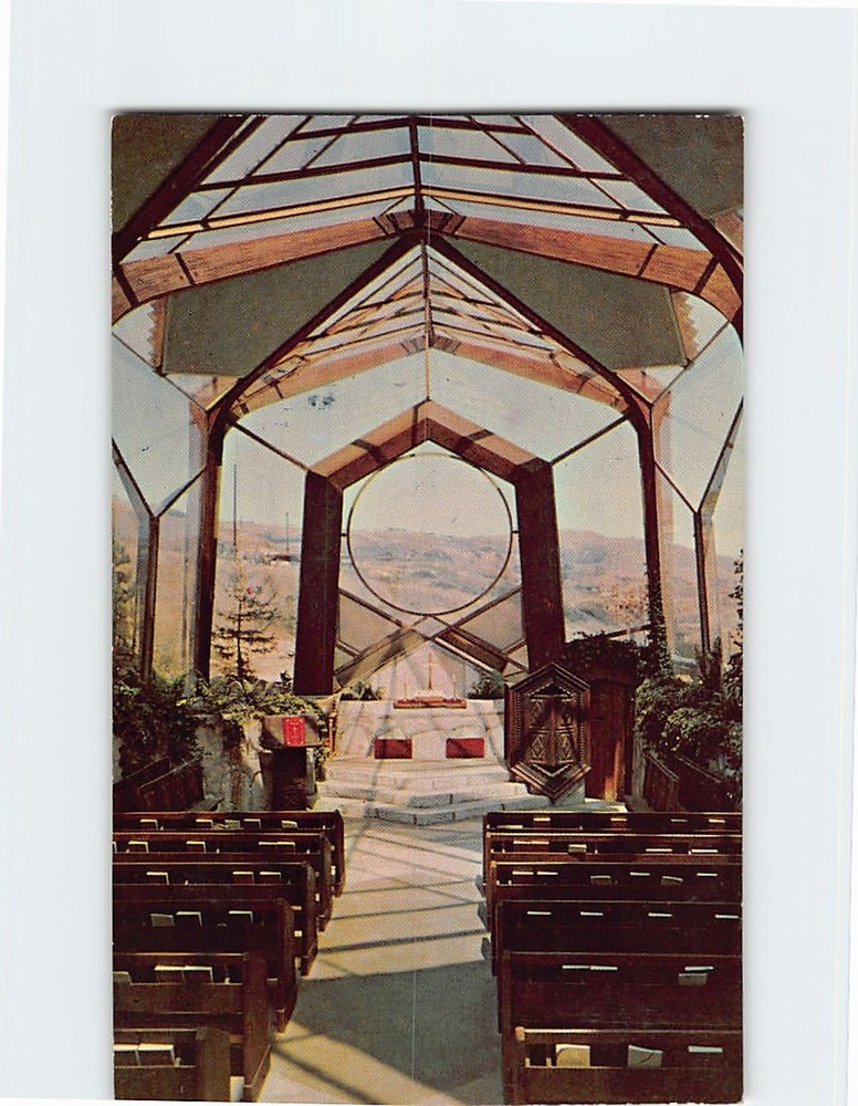 Postcard Interior Wayfarers' Chapel Rancho Palos Verdes California USA