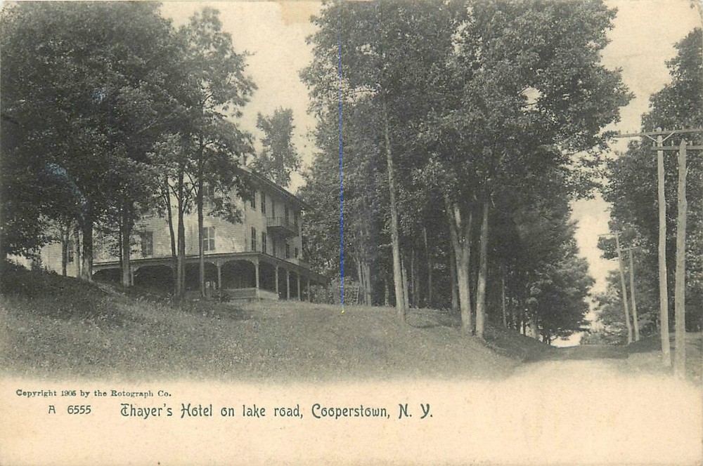 1909 Cooperstown New York Thayer's Hotel Lake Road Rotograph postcard 26-4413