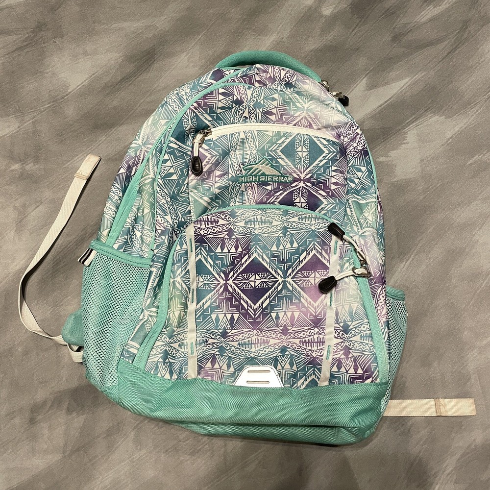 High Sierra Backpack Mint Purple Graphic Abstract School  Teen-image