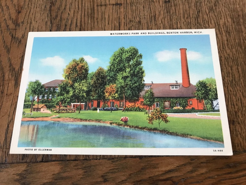 Waterworks Park and Buildings Benton Harbor Michigan Postcard