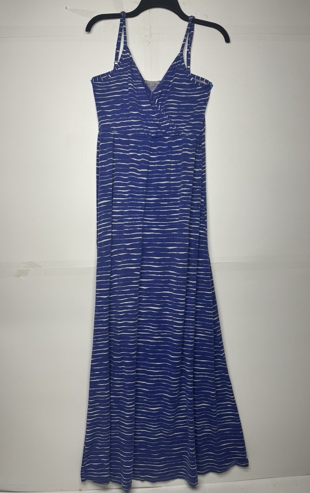 GAP Women’s Maxi Dress XS Blue White Striped Sleeveless V-Neck Summer Beach