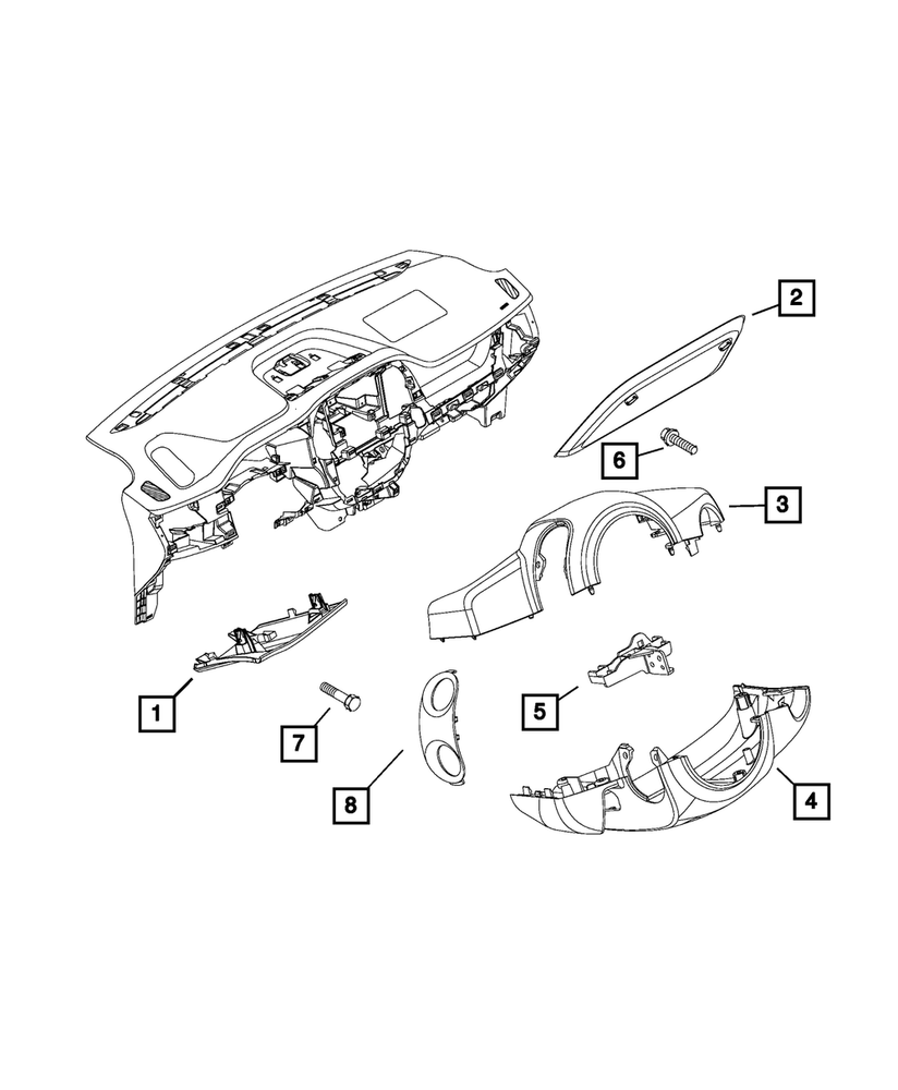 Genuine Mopar Steering Column Shroud 5yl67jxwaa