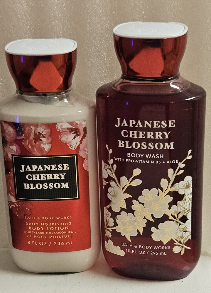 Bath &Body Works Japanese Cherry Blossom Scented Body Wash &Daily Body Lotion