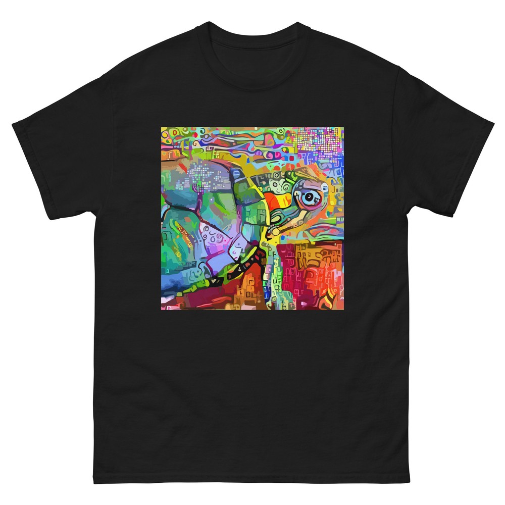 Wild Turtle Portrait Painting Men Classic Tee Abstract Animal T-Shirt Graphic-image