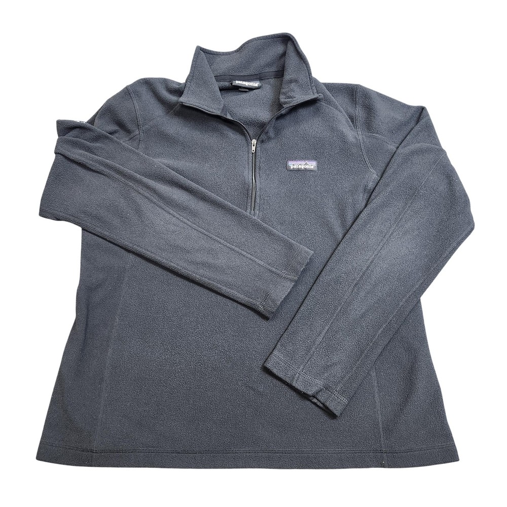 Patagonia Pullover Mens Large Gray Fleece 1/4 Zip Long Sleeve Accenture Logo