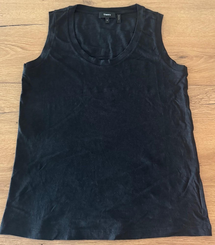 Theory Women's Black tank top 100% Cotton Size M NWOT