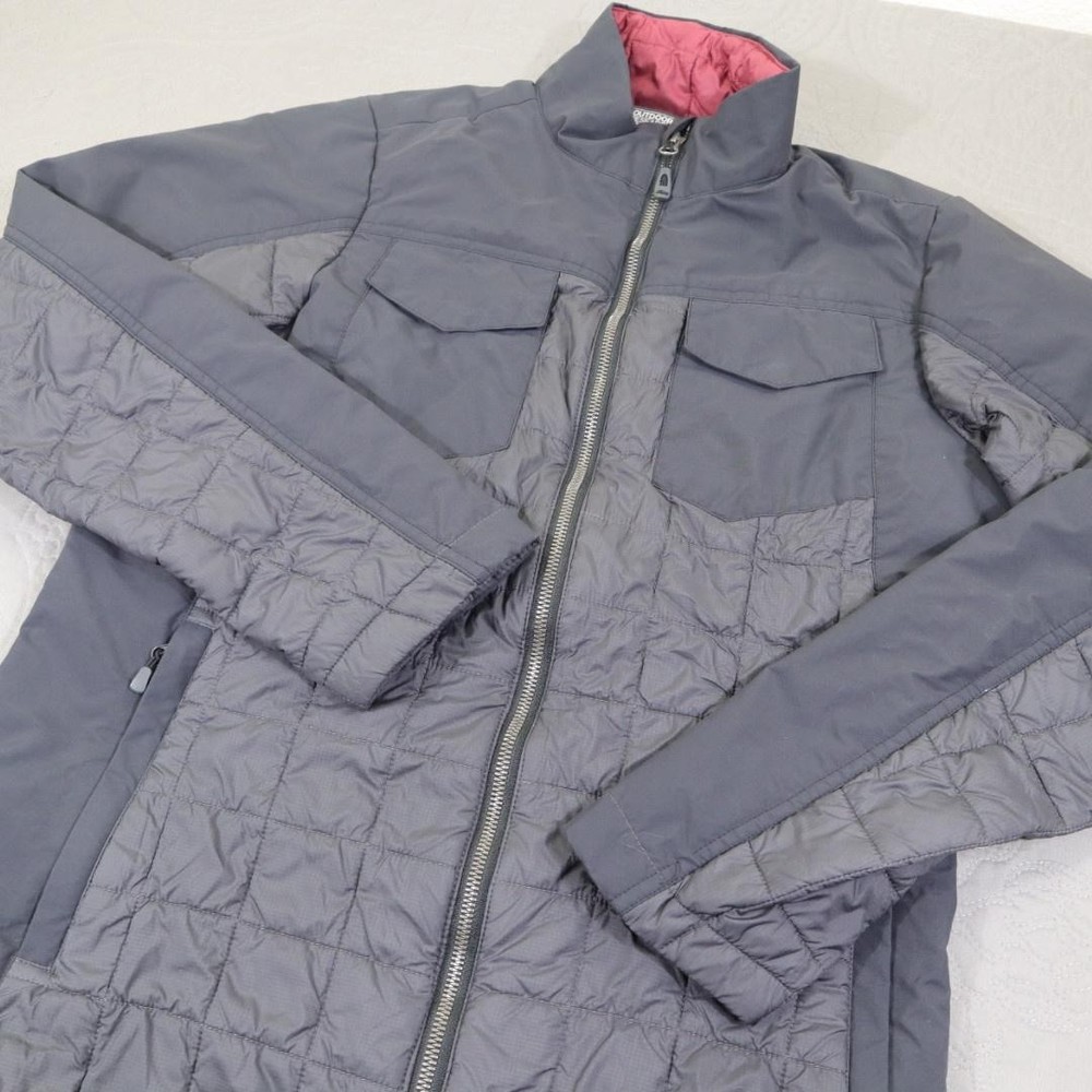 Outdoor Research Jacket Womens Medium Gray Quilted Insulated Full Zip Hiking