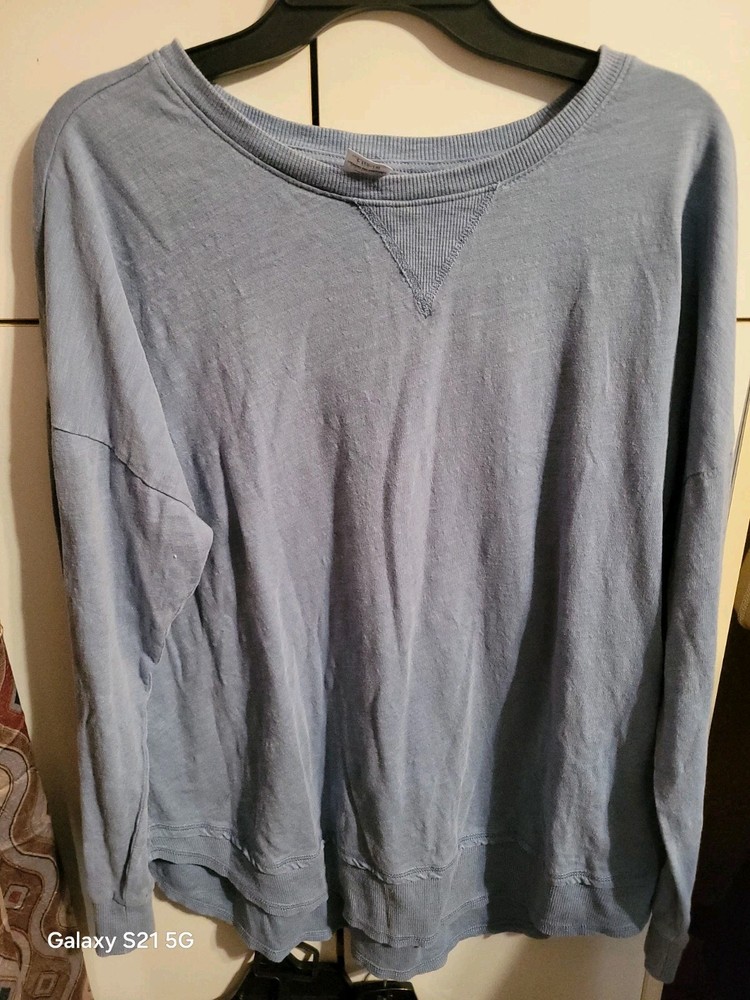 Women's Blue Large Maternity Blouse by Time & Tru