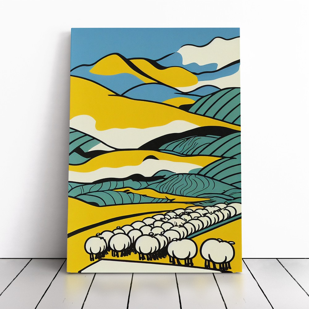 Sheep Pop Art Canvas Wall Art Print Framed Picture Decor Dining Room Living Room
