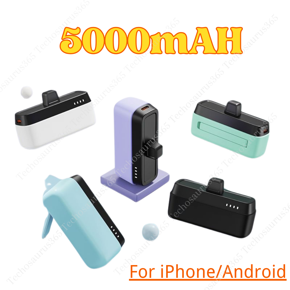 5000mAh Mini Power Bank Portable Fast Charger External Battery For iPhone Type C